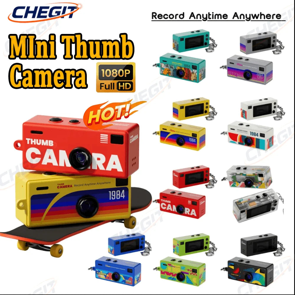 1080P HD Mini Thumb Digital Camera Recording Video Portable Camera Charmer Small Camcorder Support Memory Card Wearable Keychain